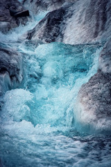 Icelandic glacier with blue fracture