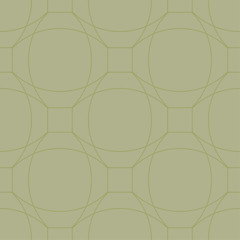 Olive green geometric ornament. Seamless pattern