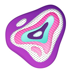 Abstract geometrical papercut design template. Lines and dots with ultraviolet, pink and turquoise paper layers 3d effect. Trendy ultraviolet backdrop.