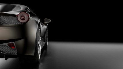 Dark car silhouette 3D illustration