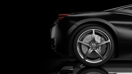 Dark car silhouette 3D illustration © pozitivo