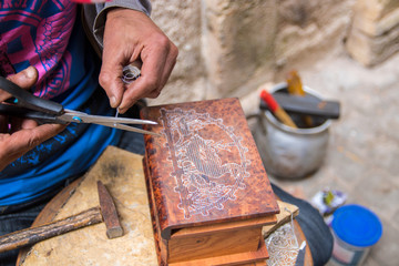 street life Morocco handicraft old doors