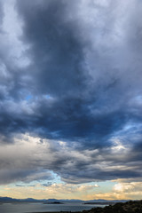 Storm clouds over mono lake