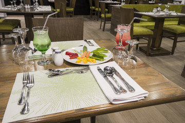 Interior of a luxury hotel restaurant