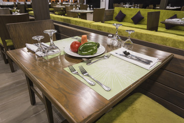 Interior of a luxury hotel restaurant