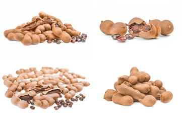 Set of Tamarind isolated on a white background cutout