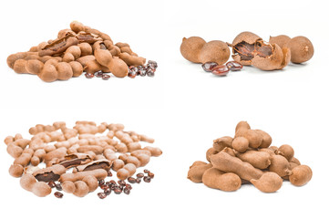 Set of Tamarind isolated on a white background cutout
