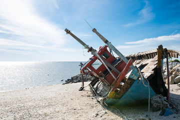 Abandoned boat fisherman