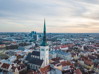 Naklejka premium Aerial view of city Tallinn Estonia