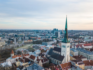 Aerial view of city Tallinn Estonia