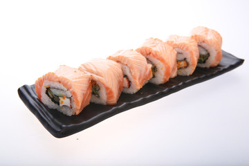Japanese sushi with  salmon