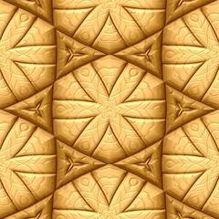 Obraz premium gold metallic geometric seamless background - star and hexagon shape