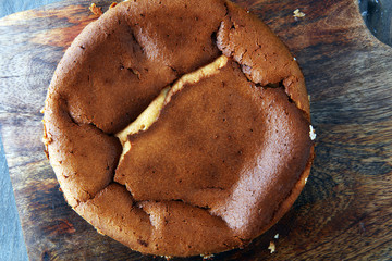 Homemade cheesecake  dessert - healthy organic summer dessert pie cheesecake. Vanilla Cheese Cake.