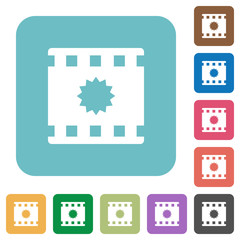 Certified movie rounded square flat icons