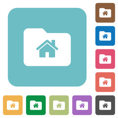 Home folder rounded square flat icons