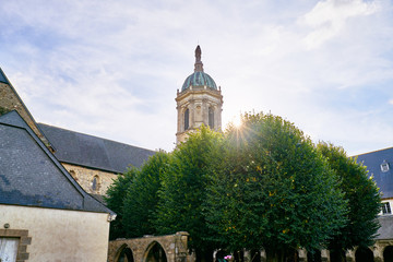Notre Dame en Saint Melaine Church (all that remains of the former Benedictine abbey) in the...
