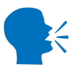  Head of man speaking vector silhouette