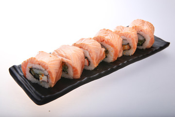 Japanese sushi with  salmon