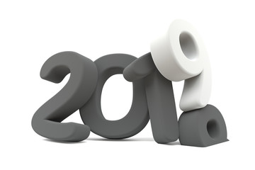 new year 2019 soft bold letters 3d rendering