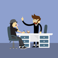 office worker business management meeting cartoon style