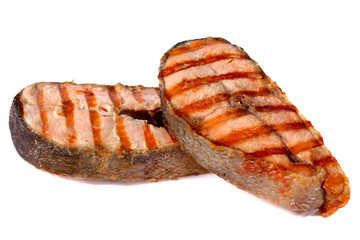 Fried salmon fish