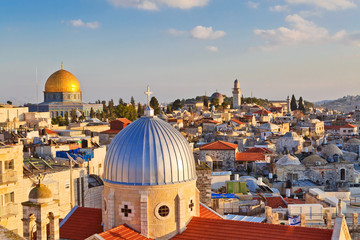 Fototapeta premium widok na n dachów Starego Miasta w Jerozolimie