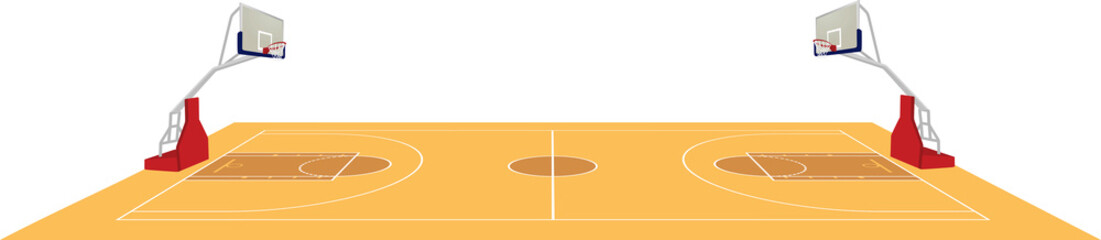 Obraz premium Basketball field. vector illustration