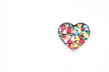 Colorful heart shape on white  background.love, valentine,wedding concepts