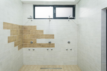 a room for showering after training