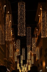 Christmas Lights Decorations in the centre of Florence, Italy.