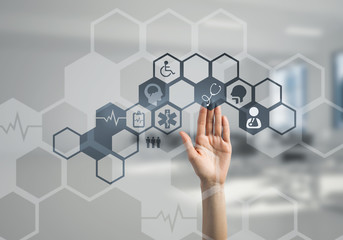 Innovative technologies for science and medicine in use by female doctor or scientist