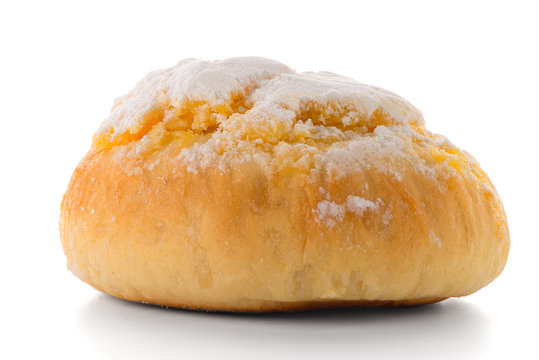 Traditional Portuguese coconut pastry called Pao de Deus