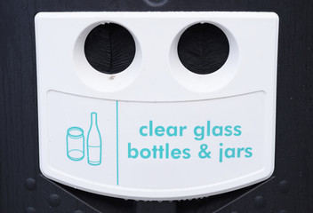 recycle clear glass bottles and jars store bank