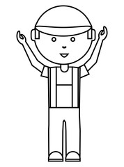 Obraz premium cartoon mechanic man icon