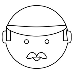 cartoon man face icon