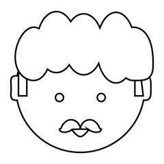 cartoon man face icon