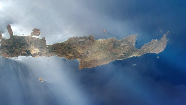 Crete Island (Greece) from Space. Elements of this image furnished by NASA. 