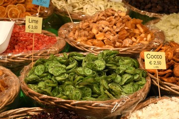dried fruit in a Christmas market