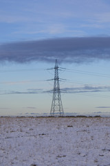 Pylon in snow