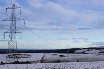 Pylons in landscape