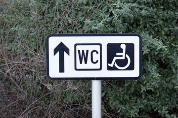 Disabled Public WC Toilet Sign Post