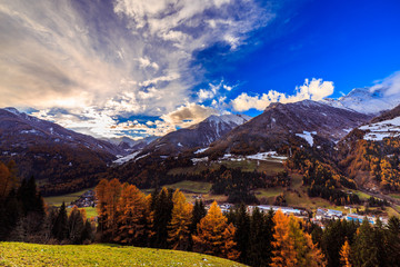 colorful sunset in the Valle Aurina