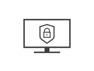 Privacy Data protection and Internet VPN shield Security Concept line icon vector