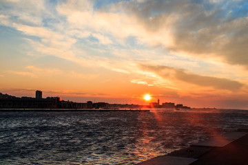 Windy day in the city of Trieste