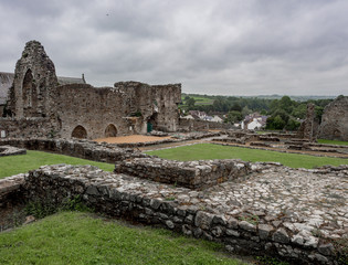 Fototapeta na wymiar Beautiful architecture of St Dogmaels Abbey, St Dogmaels, Pembrokeshire, Wales, UK
