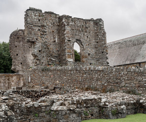 Beautiful architecture of St Dogmaels Abbey, St Dogmaels, Pembrokeshire, Wales, UK