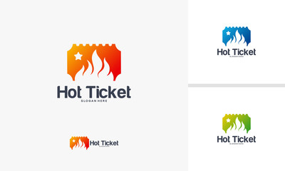 Hot Ticket logo designs concept, Ticket Discount logo template, Ticket logo designs symbol
