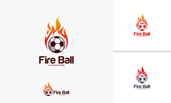 Fire Ball logo designs concept, Football Logo designs template