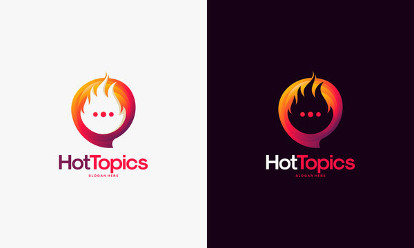 Elegant Hot Topics Logo template, Hot News Logo designs vector, Spirit Discuss logo emblem
