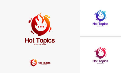 Elegant Hot Topics Logo template, Hot News Logo designs vector, Spirit Discuss logo emblem